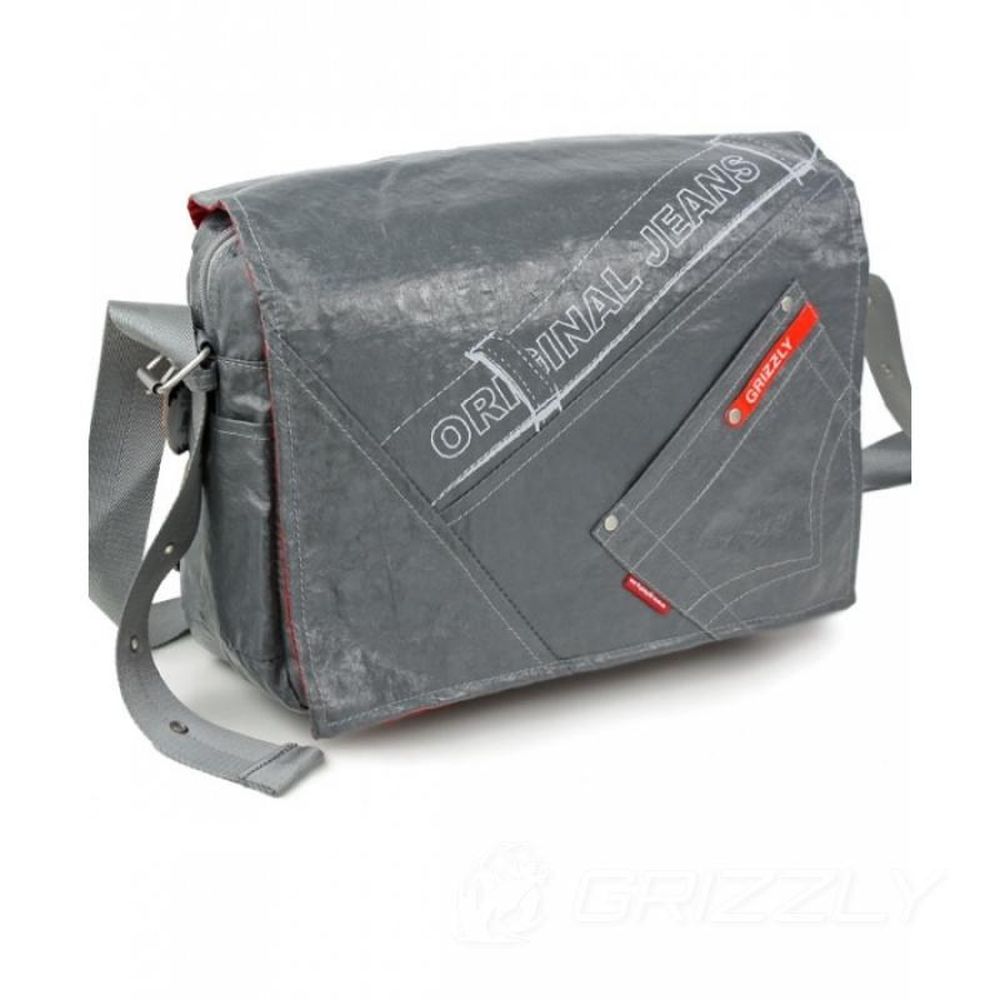 Сумка через плече Grizzly сіра MM-340-3-2