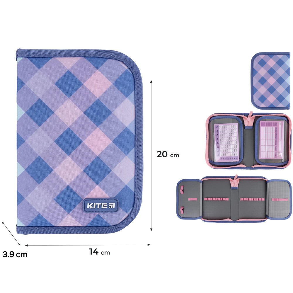 Пенал без наповнення Kite Purple Chequer K24-622-3