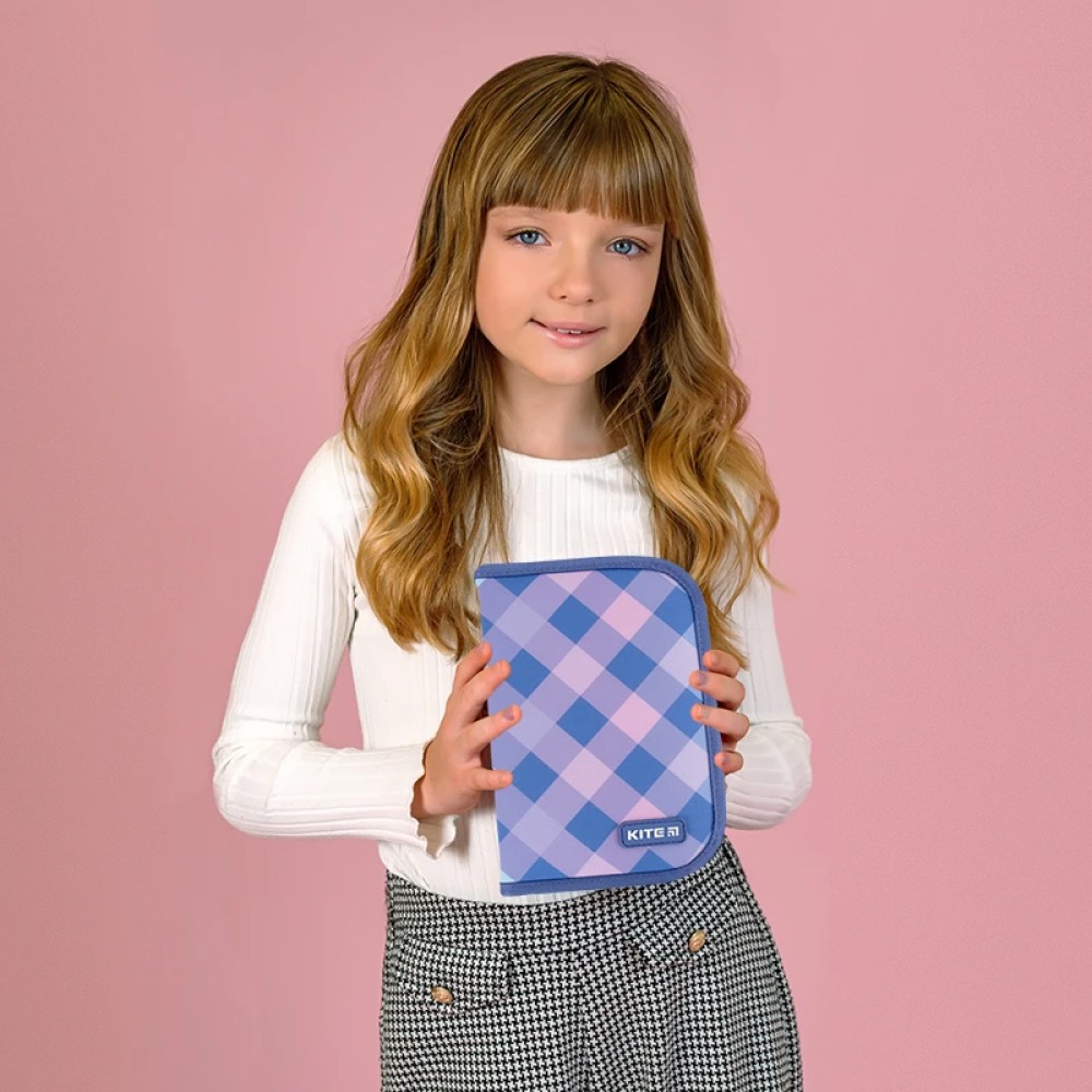 Пенал без наповнення Kite Purple Chequer K24-622-3