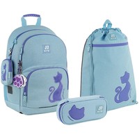 Фото Шкільний набір Kite Education Catsline Рюкзак + Пенал + Сумка для взуття SET_K25-585M-1