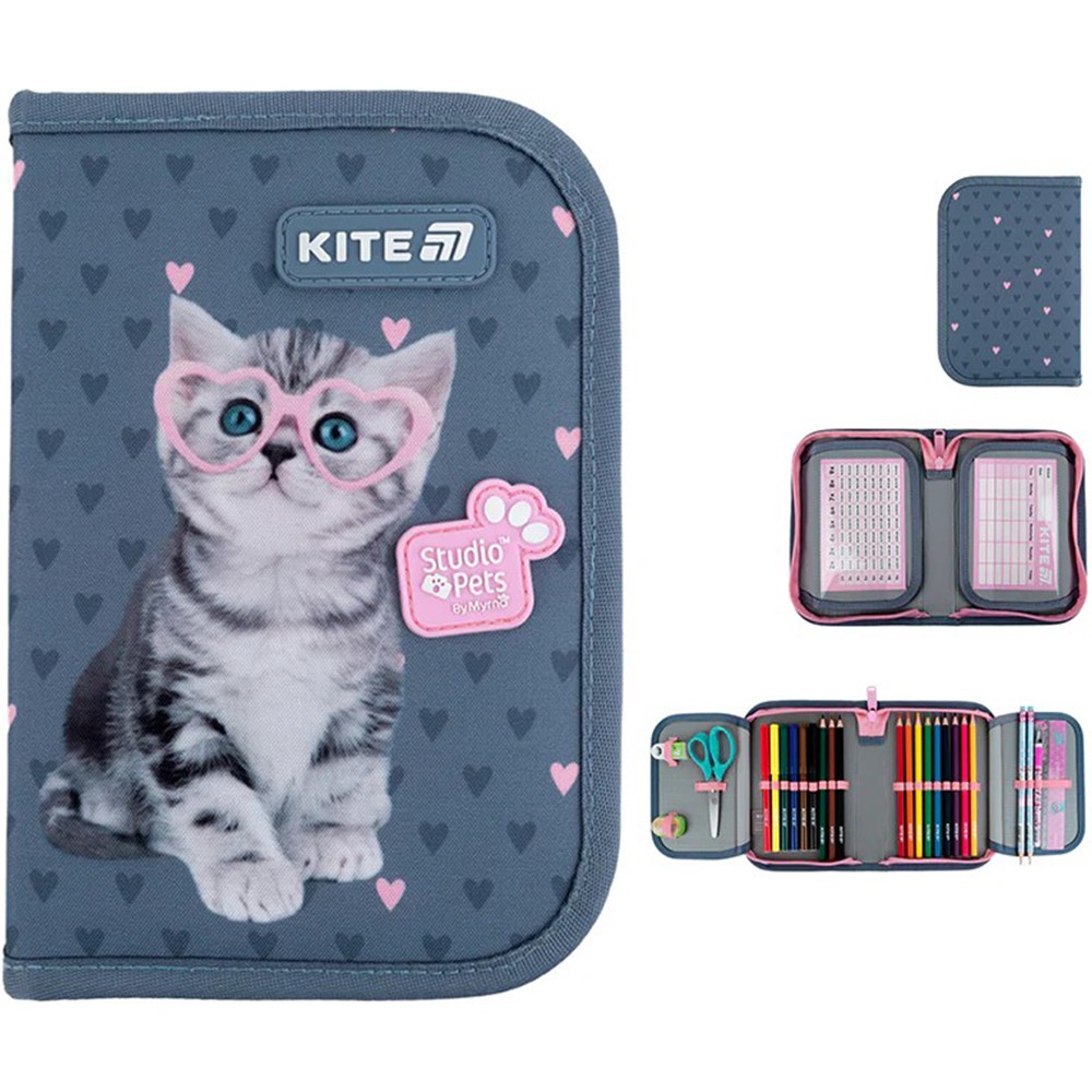 Пенал із наповненням Kite Studio Pets SP25-622H-1