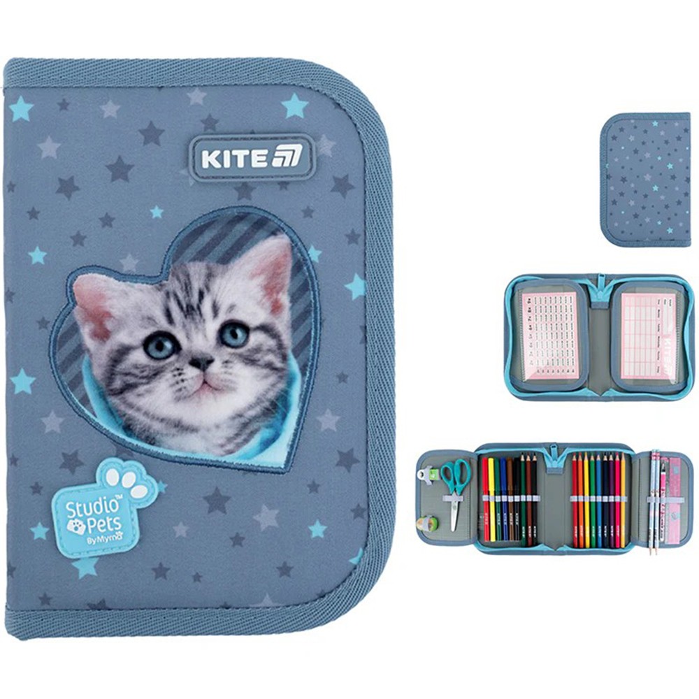 Пенал із наповненням Kite Studio Pets SP25-622H-3
