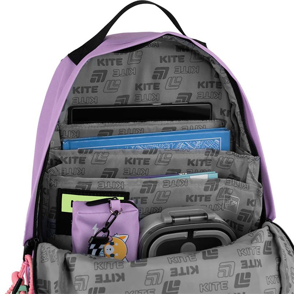 Шкільний набір Kite Education Aggretsuko Рюкзак + Пенал + Ланчбокс + Пляшка + Сумка для взуття + Гаманець
